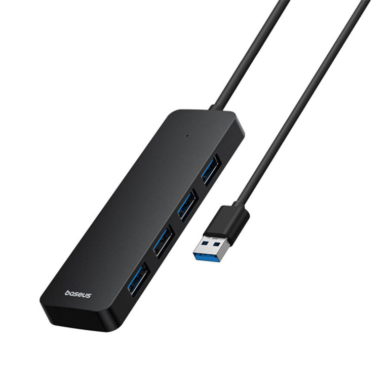 Baseus UltraJoy Lite 4-in-1 USB-A Hub - 100 cm - Docking station - Cluster Black - Afbeelding 5