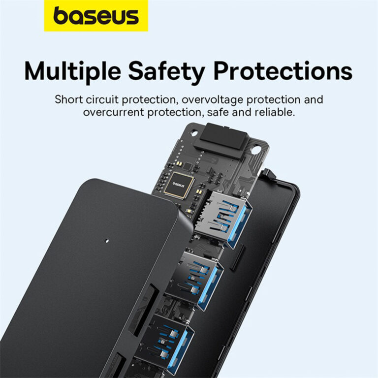 Baseus UltraJoy Lite 4-in-1 USB-A Hub - 100 cm - Docking station - Cluster Black - Afbeelding 3