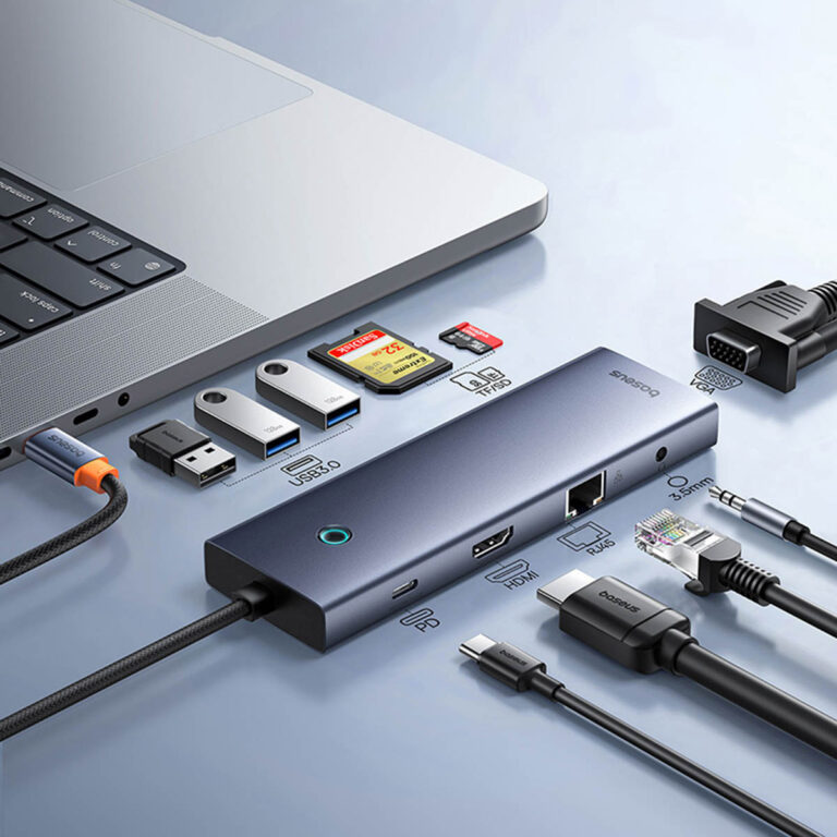 Baseus UltraJoy 10-in-1 USB-C Hub - 4K 60Hz - 100 Watt opladen - Docking station - Space Grey - Afbeelding 6