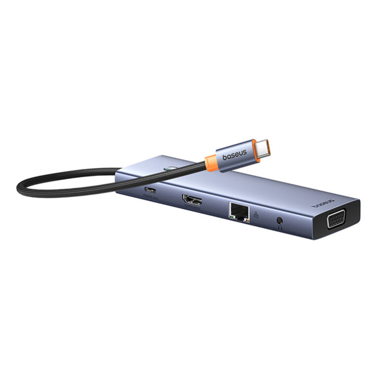 Baseus UltraJoy 10-in-1 USB-C Hub - 4K 60Hz - 100 Watt opladen - Docking station - Space Grey - Afbeelding 4