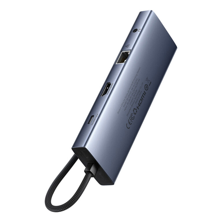 Baseus UltraJoy 10-in-1 USB-C Hub - 4K 60Hz - 100 Watt opladen - Docking station - Space Grey - Afbeelding 3