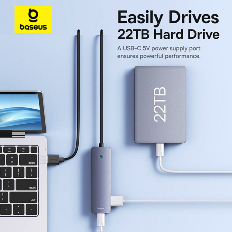 Baseus UltraJoy Lite 5-in-1 USB-A Hub - 150 cm - Docking station - Space Grey - Afbeelding 6