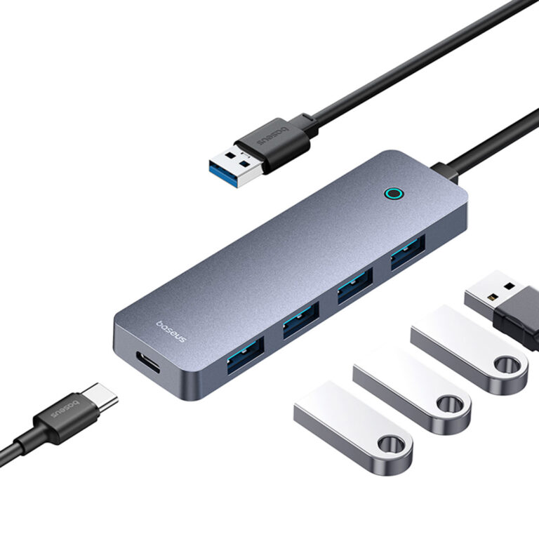 Baseus UltraJoy Lite 5-in-1 USB-A Hub - 150 cm - Docking station - Space Grey - Afbeelding 3