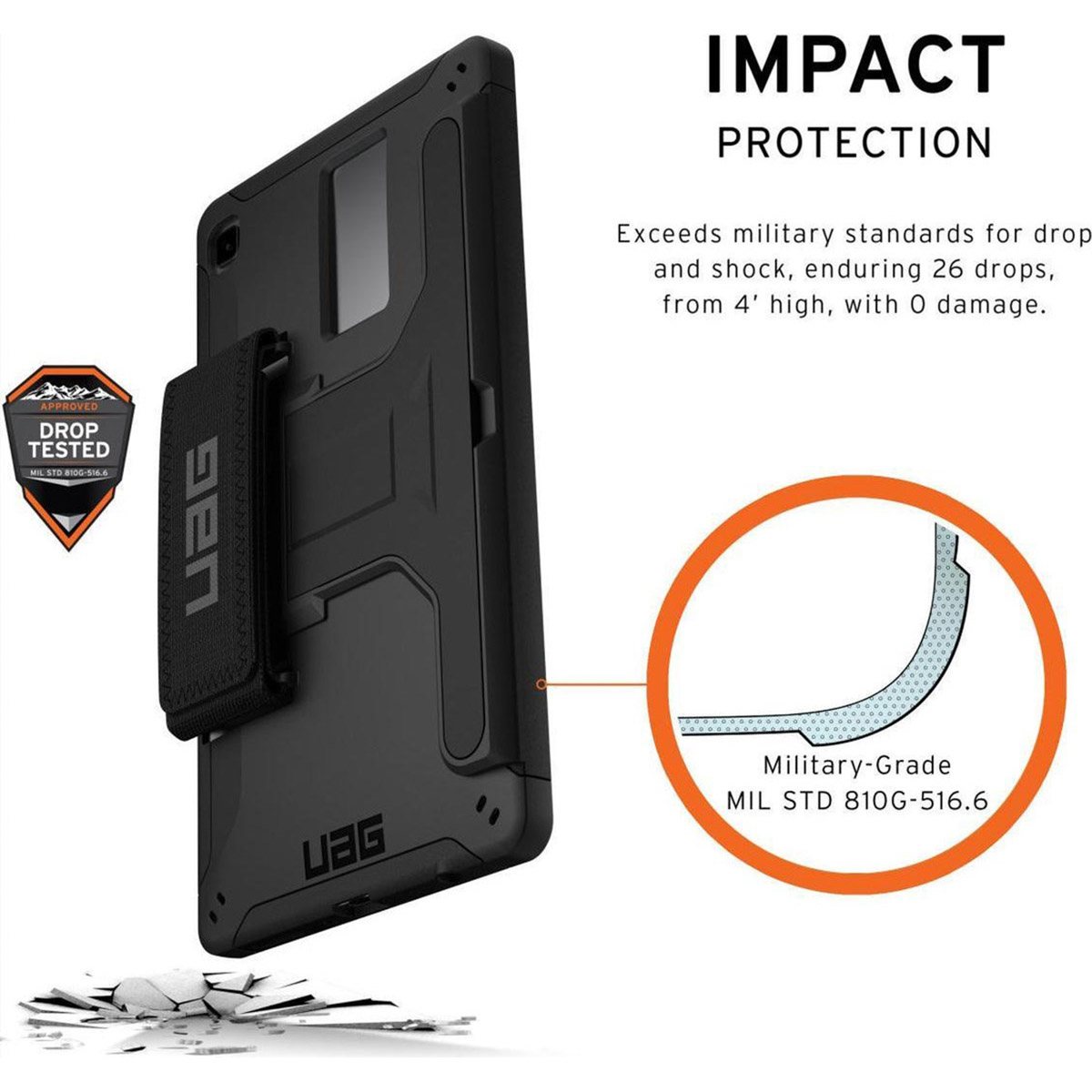 UAG Scout Backcover Handstrap Samsung Galaxy Tab A7 Lite - Zwart - Afbeelding 10