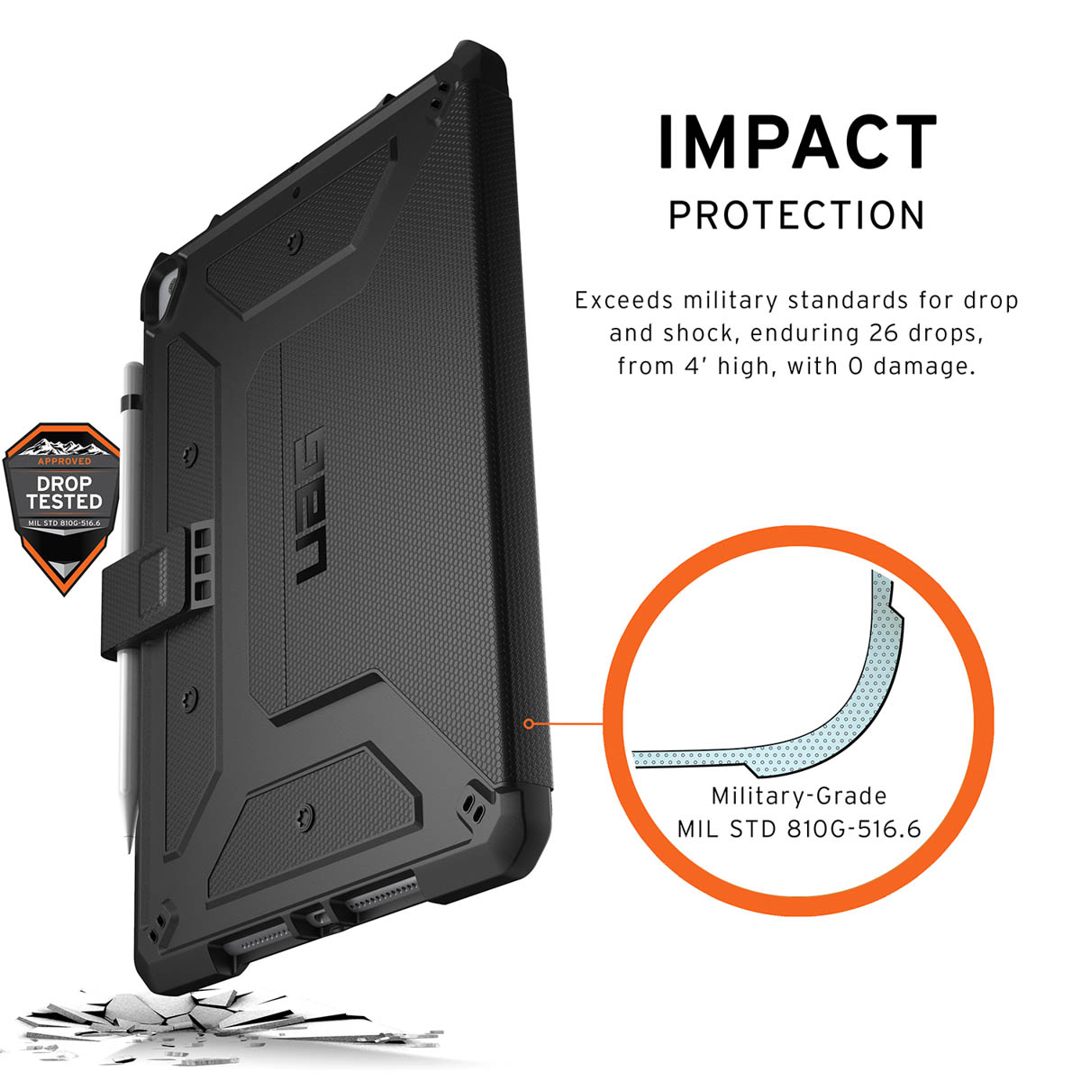UAG Metropolis Bookcase Apple iPad 9 (2021) 10.2 inch / iPad 8 (2020) 10.2 inch / iPad 7 (2019) 10.2 inch - Zwart - Afbeelding 4