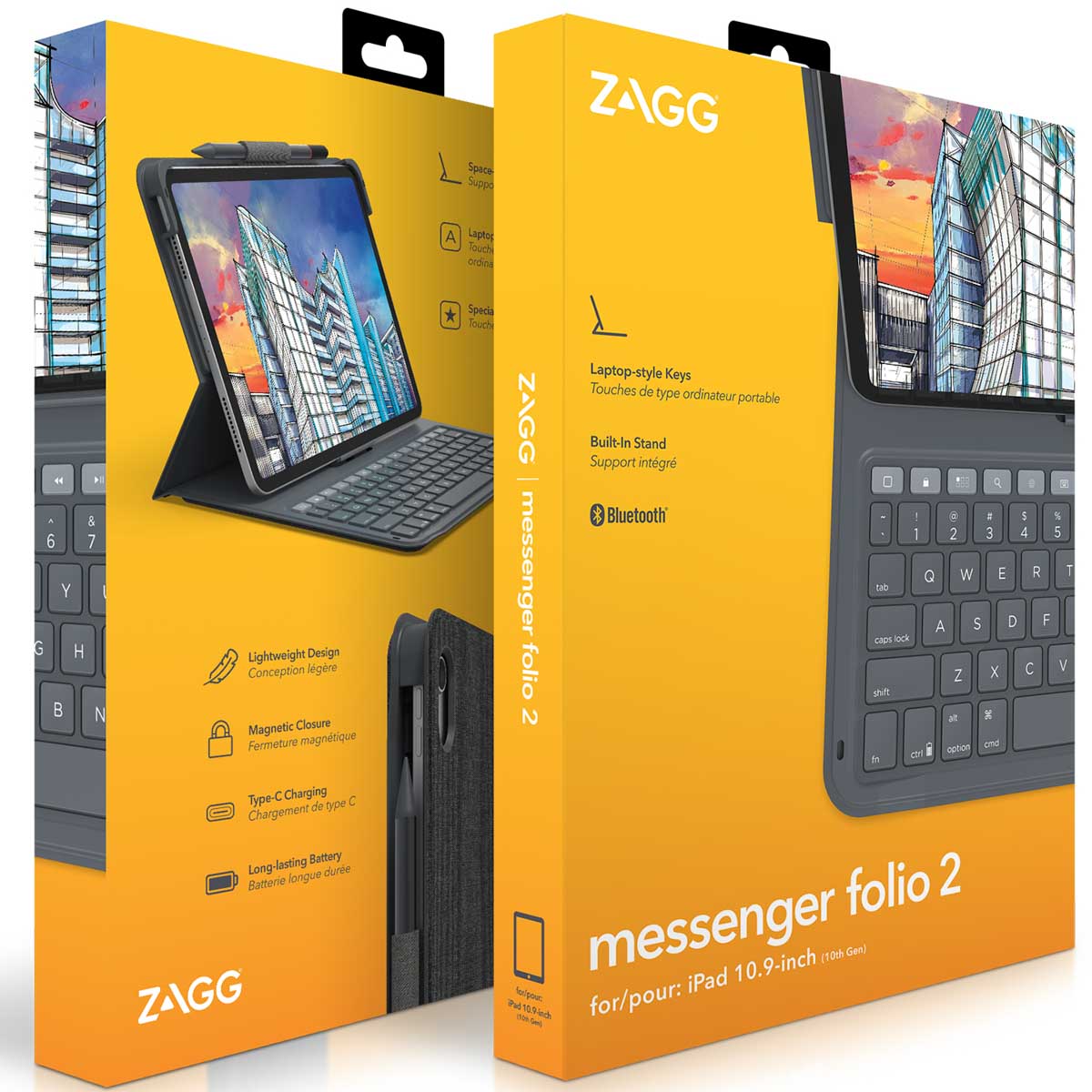 ZAGG Messenger Folio 2 Keyboard Case Apple iPad 11 (2025) 11 inch A16 / iPad 10 (2022) 10.9 inch - Charcoal - Afbeelding 10