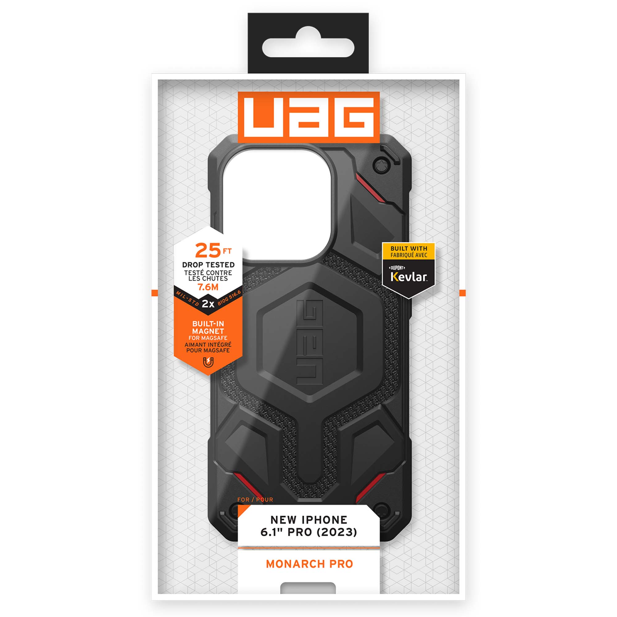 UAG Monarch Pro Backcover Apple iPhone 15 Pro – Kevlar Black