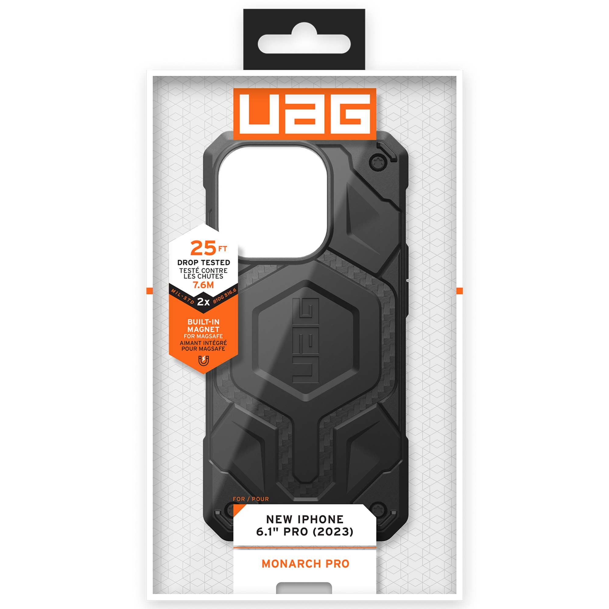 UAG Monarch Pro Backcover Apple iPhone 15 Pro - Carbon Fiber - Afbeelding 2