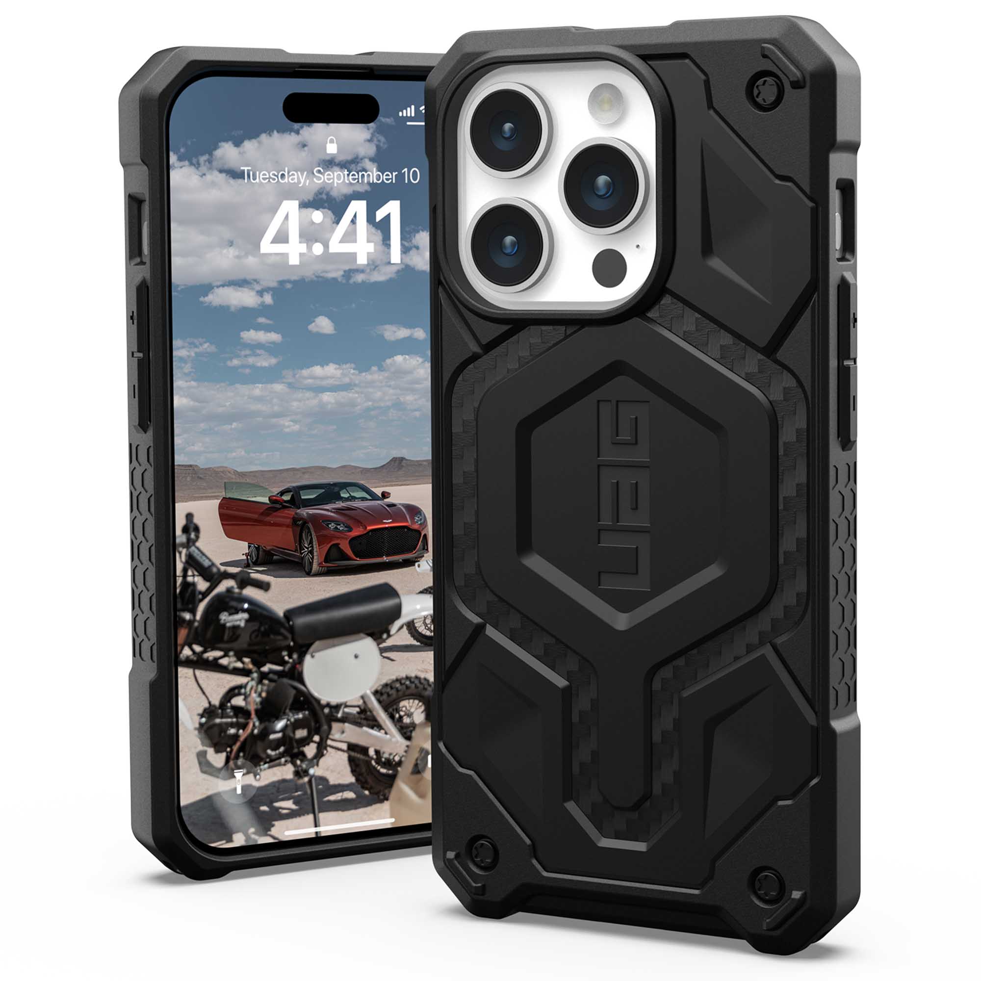 UAG Monarch Pro Backcover Apple iPhone 15 Pro – Carbon Fiber