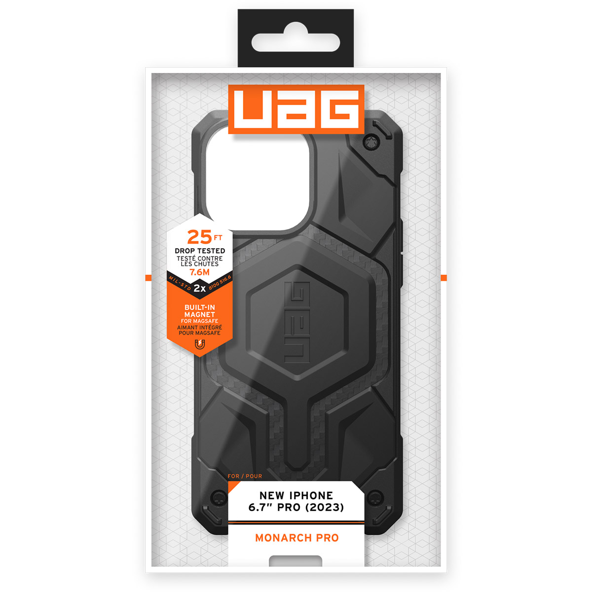 UAG Monarch Pro Backcover Apple iPhone 15 Pro Max - Carbon Fiber - Afbeelding 2