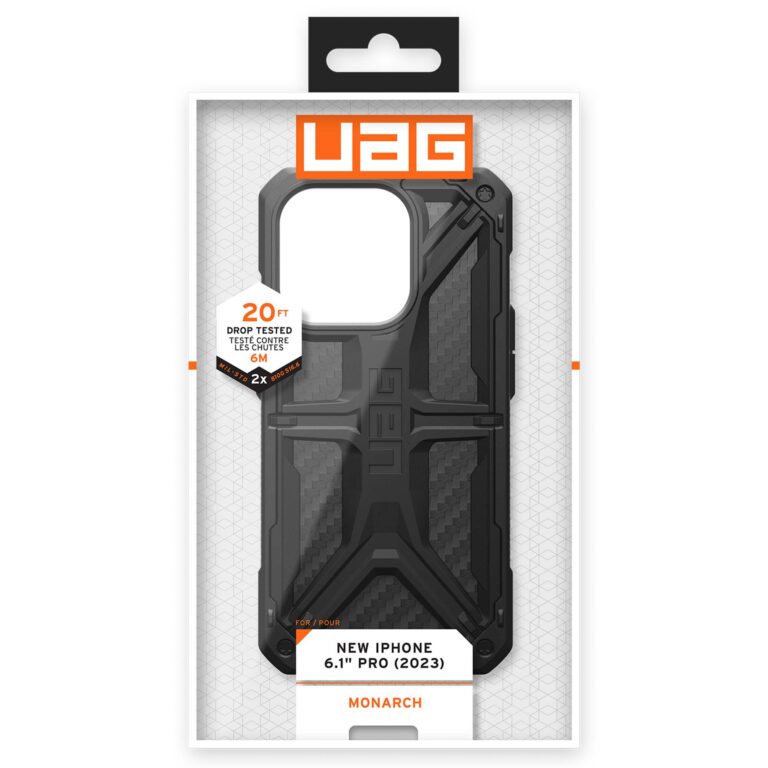 UAG Monarch Backcover Apple iPhone 15 Pro - Carbon Fiber - Afbeelding 2