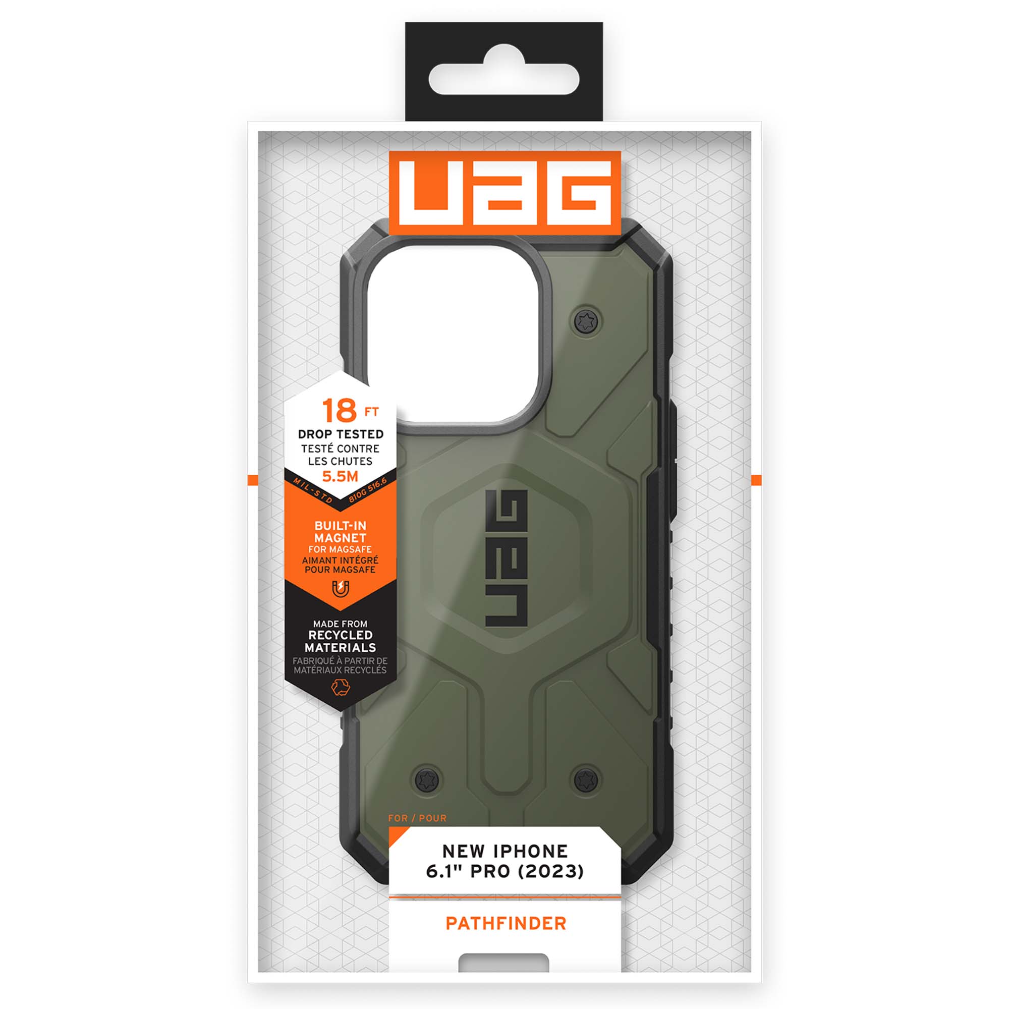 UAG Pathfinder Backcover MagSafe Apple iPhone 15 Pro - Olive Drab - Afbeelding 2