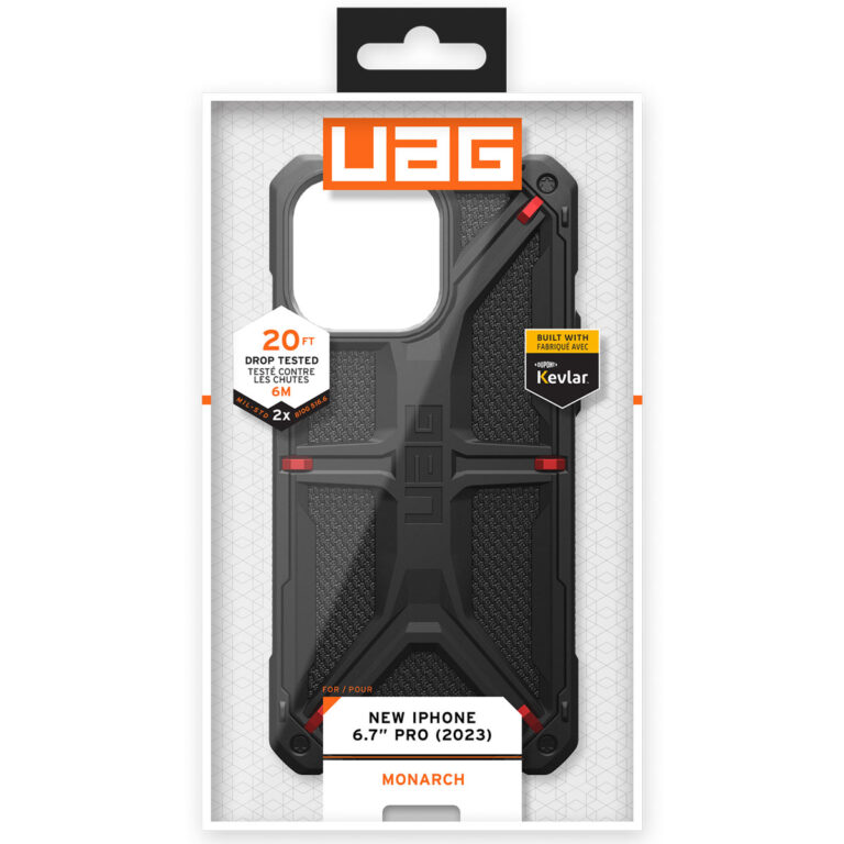 UAG Monarch Backcover Apple iPhone 15 Pro Max - Kevlar Black - Afbeelding 2