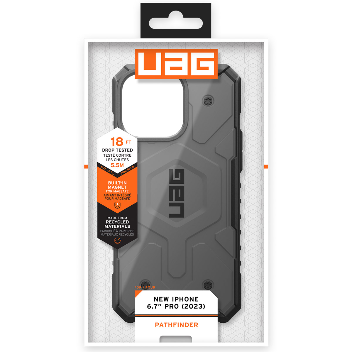 UAG Pathfinder Backcover MagSafe Apple iPhone 15 Pro Max - Zilver - Afbeelding 2