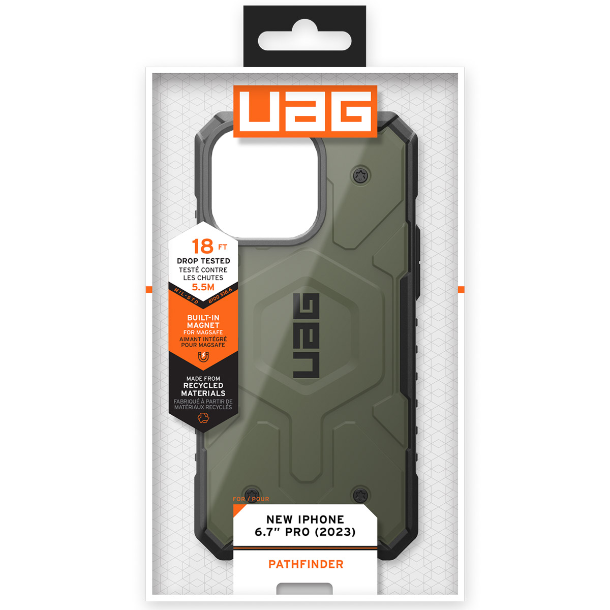 UAG Pathfinder Backcover MagSafe Apple iPhone 15 Pro Max - Olive Drab - Afbeelding 2