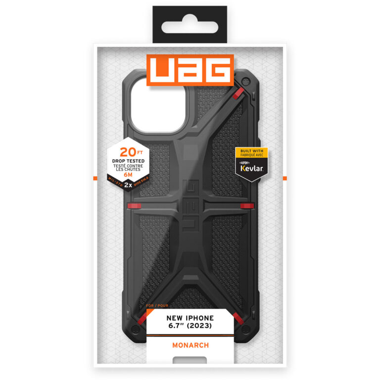 UAG Monarch Backcover Apple iPhone 15 Plus - Kevlar Black - Afbeelding 2