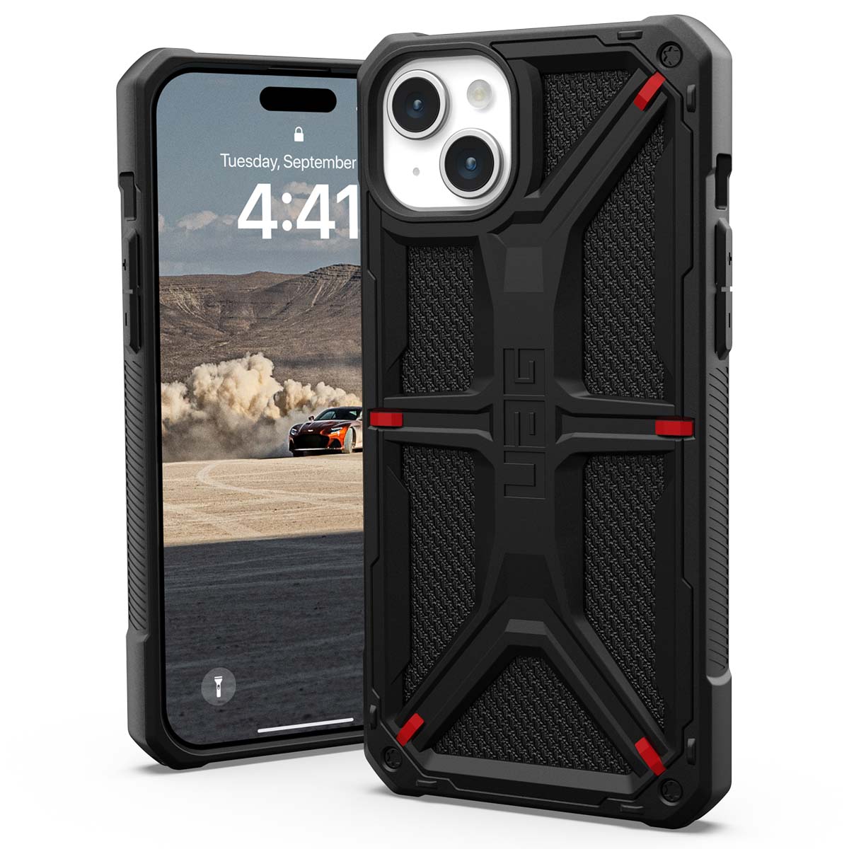 UAG Monarch Backcover Apple iPhone 15 Plus – Kevlar Black