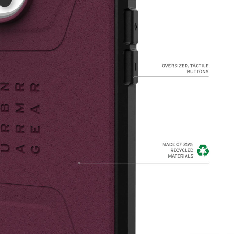 UAG Civilian Backcover MagSafe Apple iPhone 16 Pro - Bordeaux - Afbeelding 2