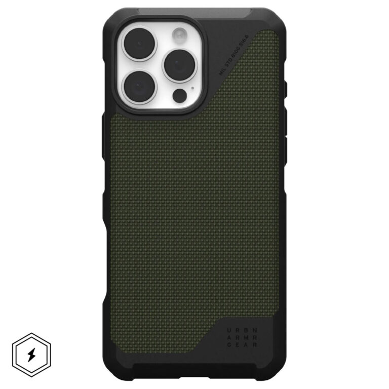 UAG Metropolis LT MagSafe Backcover Apple iPhone 16 Pro Max - Kevlar Olive - Afbeelding 4