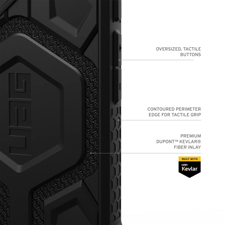 UAG Monarch Pro Backcover Apple iPhone 16 Plus - Kevlar Black - Afbeelding 3