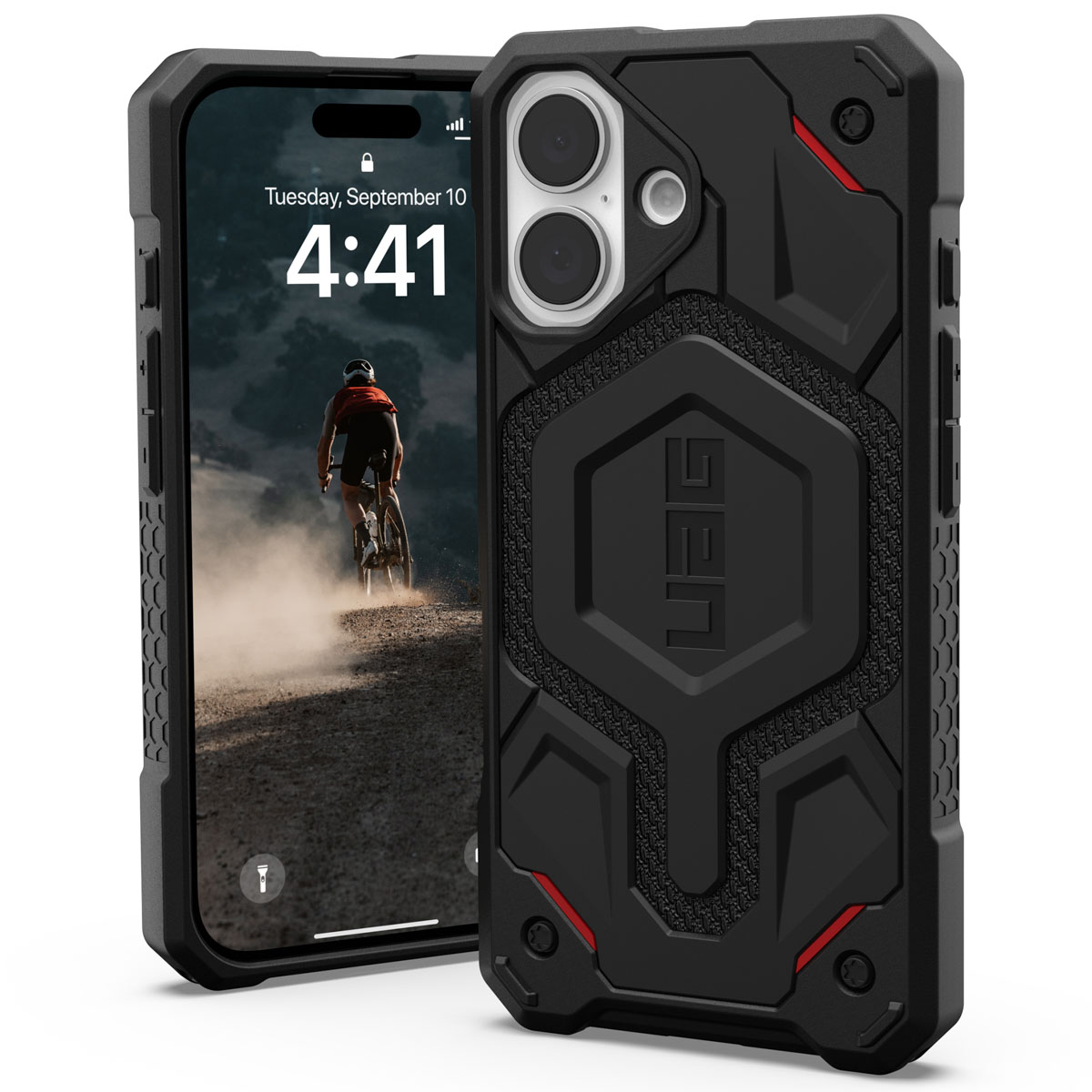 UAG Monarch Pro Backcover Apple iPhone 16 – Kevlar Black