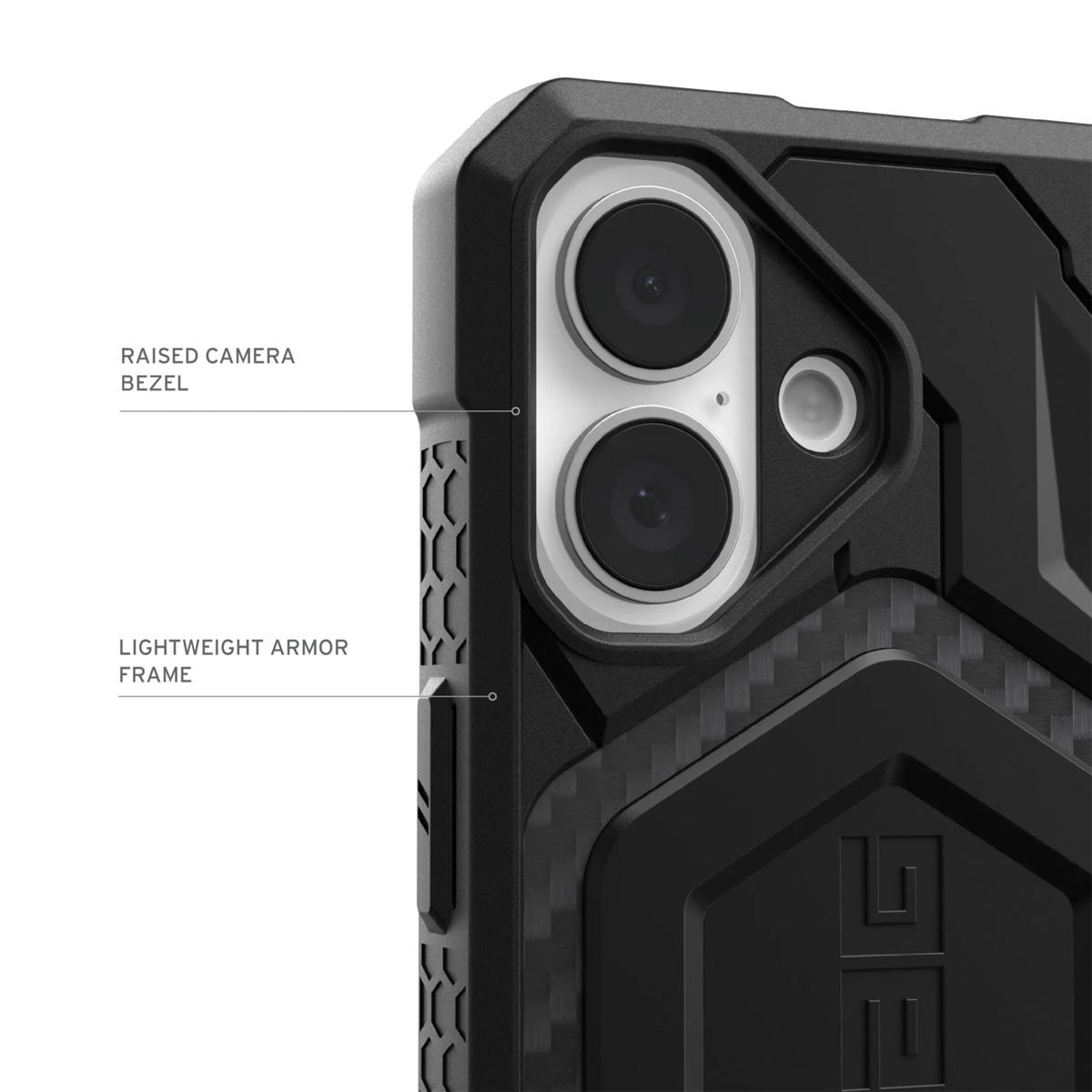 UAG Monarch Pro Backcover Apple iPhone 16 - Carbon Fiber - Afbeelding 3