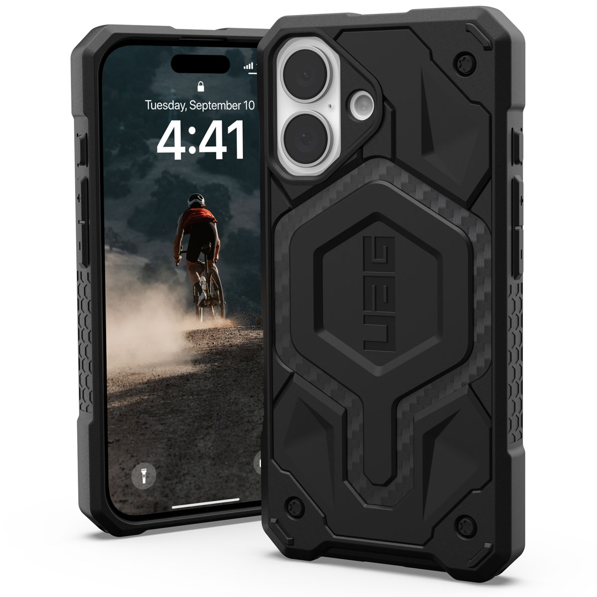 UAG Monarch Pro Backcover Apple iPhone 16 – Carbon Fiber