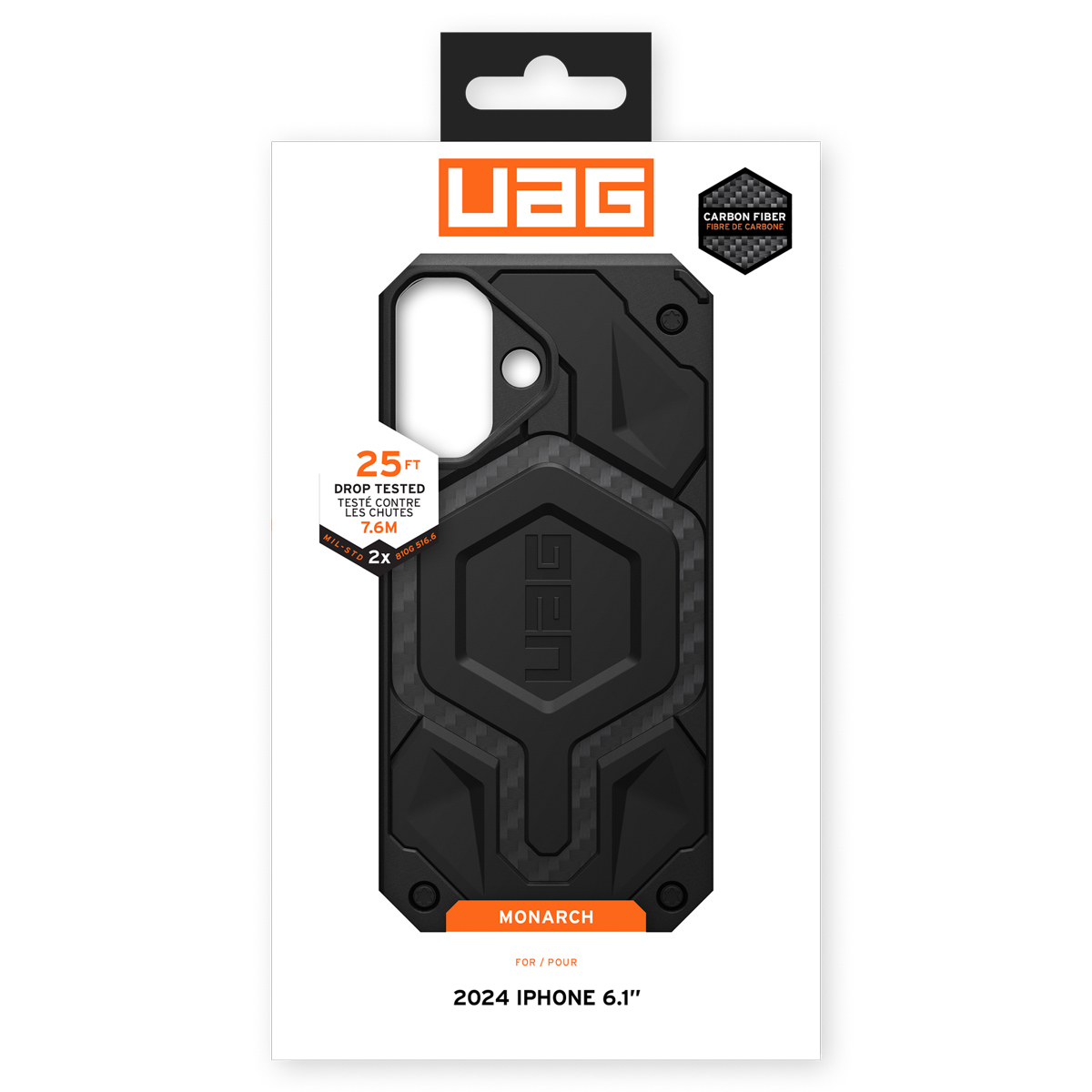 UAG Monarch Backcover Apple iPhone 16 - Carbon Fiber - Afbeelding 8