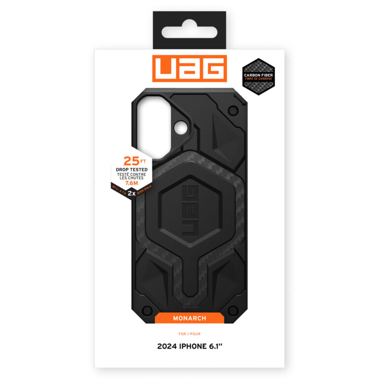 UAG Monarch Backcover Apple iPhone 16 - Carbon Fiber - Afbeelding 2