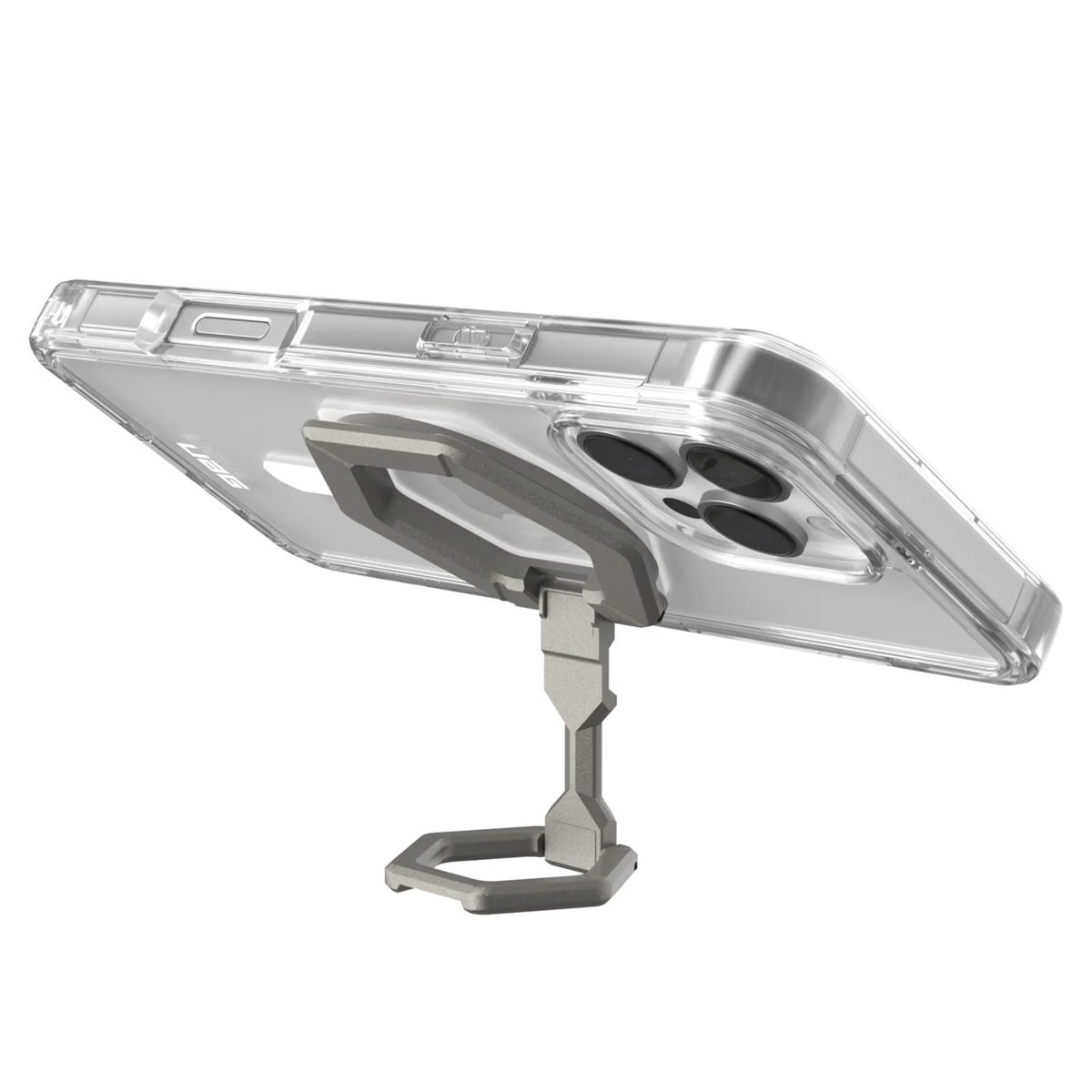 UAG Plyo Pro backcover + Magnetic Ring Stand Apple iPhone 16 Pro Max - Ice White / Titanium - Afbeelding 5