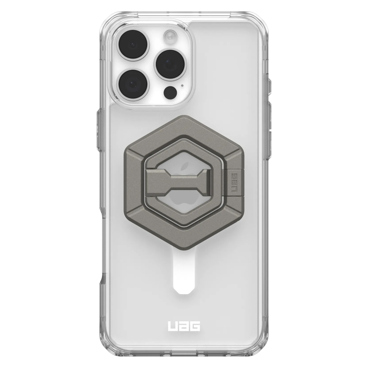 UAG Plyo Pro backcover + Magnetic Ring Stand Apple iPhone 16 Pro Max - Ice White / Titanium - Afbeelding 3