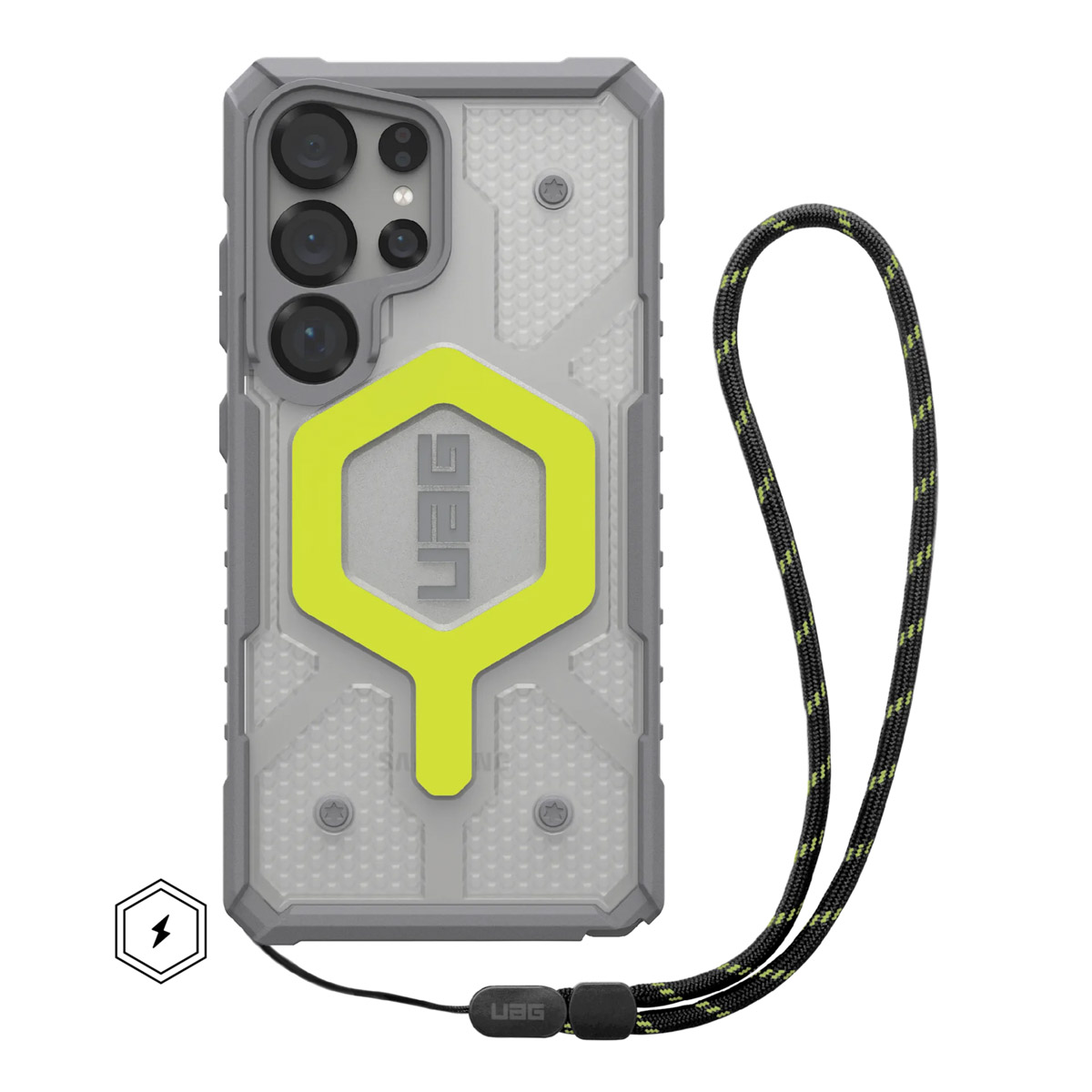 UAG Pathfinder Backcover MagSafe met koord Samsung Galaxy S25 Ultra – Clear / Neon