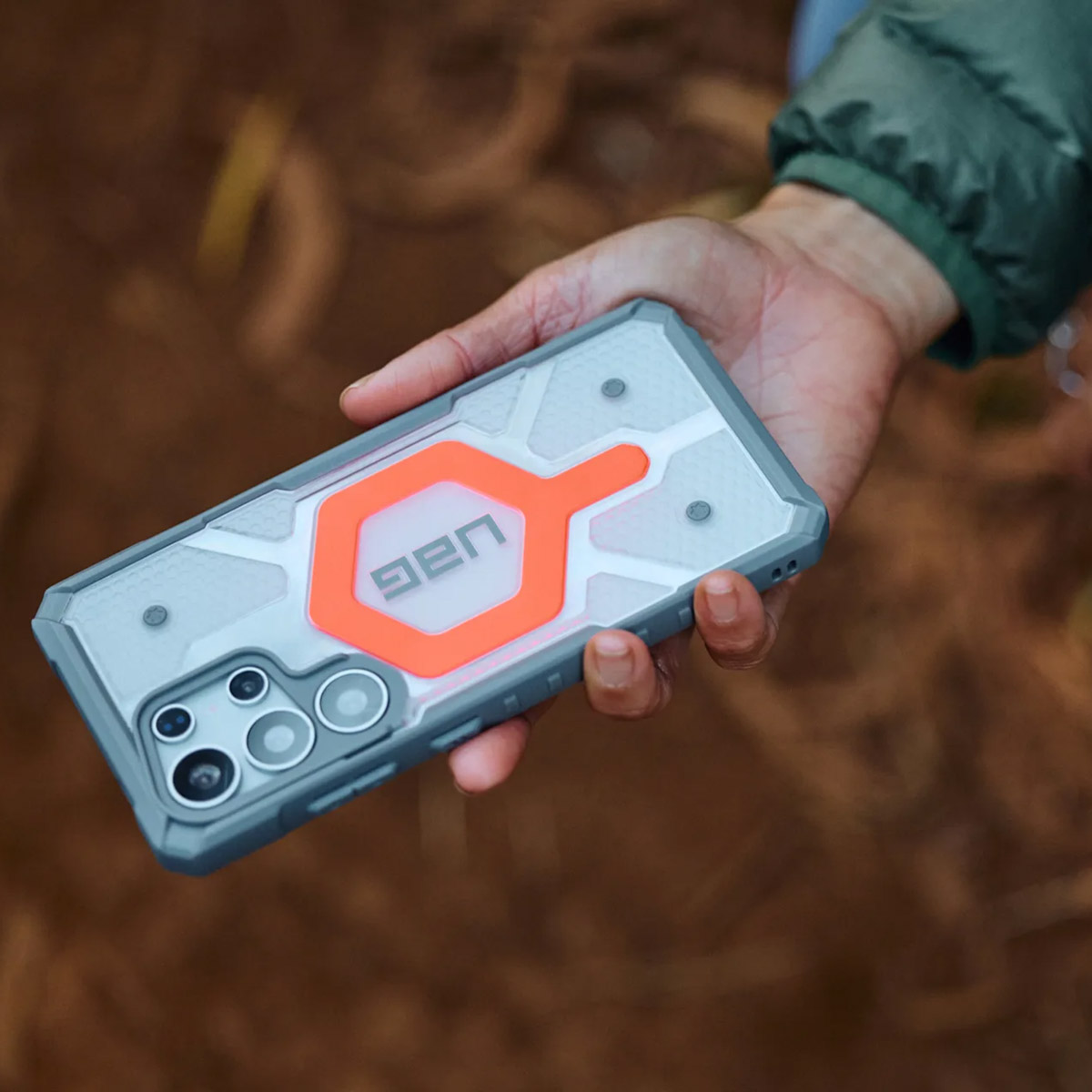 UAG Pathfinder Backcover MagSafe met Polskoord Samsung Galaxy S25 Ultra - Clear Lava - Afbeelding 3