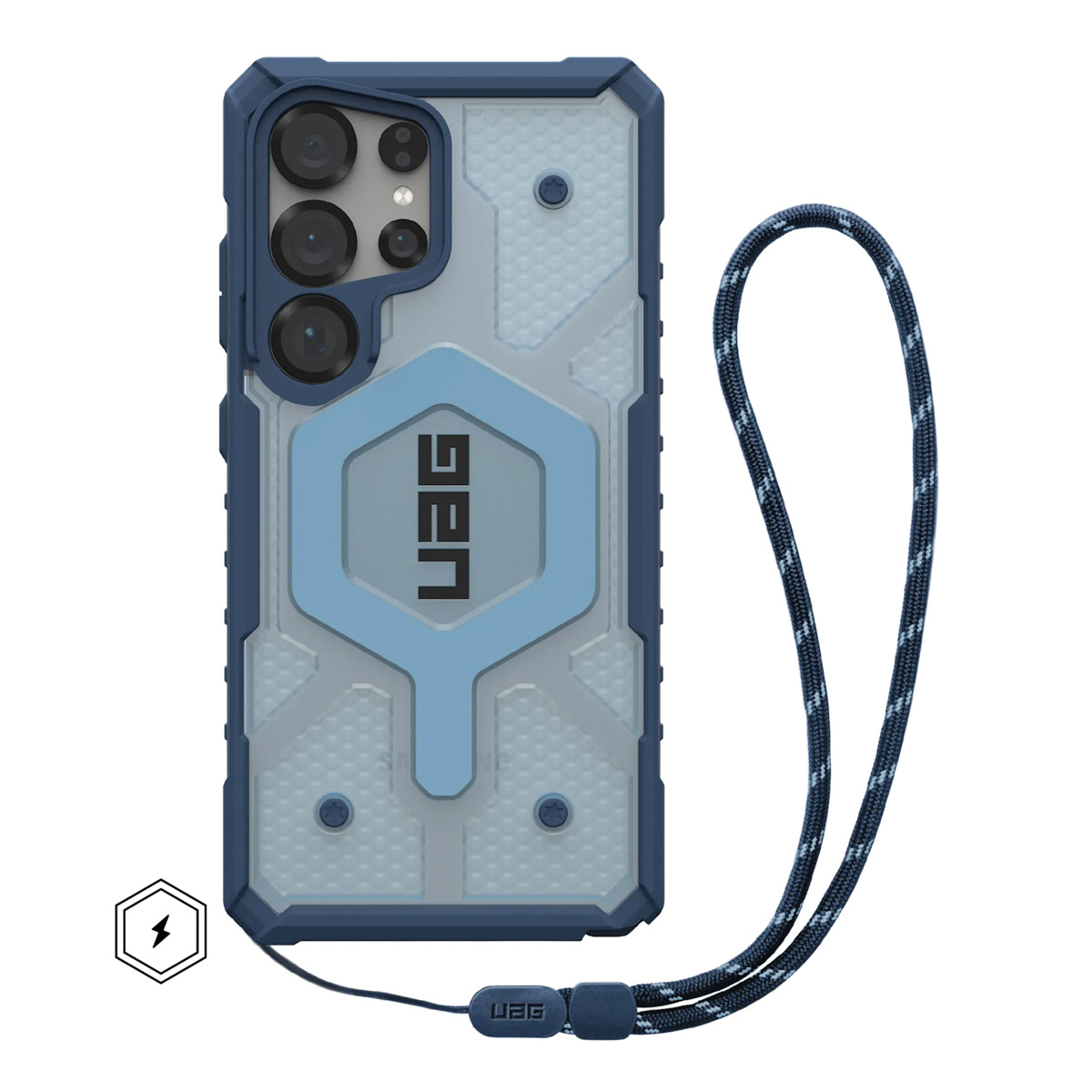 UAG Pathfinder Backcover MagSafe met Polskoord Samsung Galaxy S25 Ultra – Clear / Blue