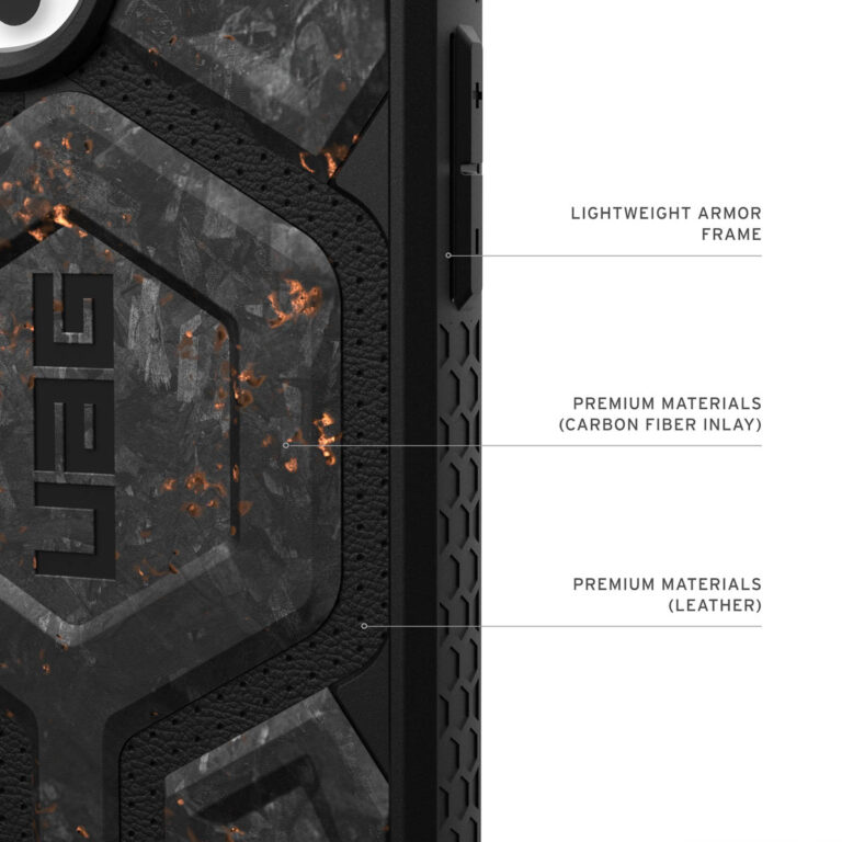 UAG Monarch Pro Backcover Apple iPhone 16 Pro Max - Forged Carbon - Afbeelding 4