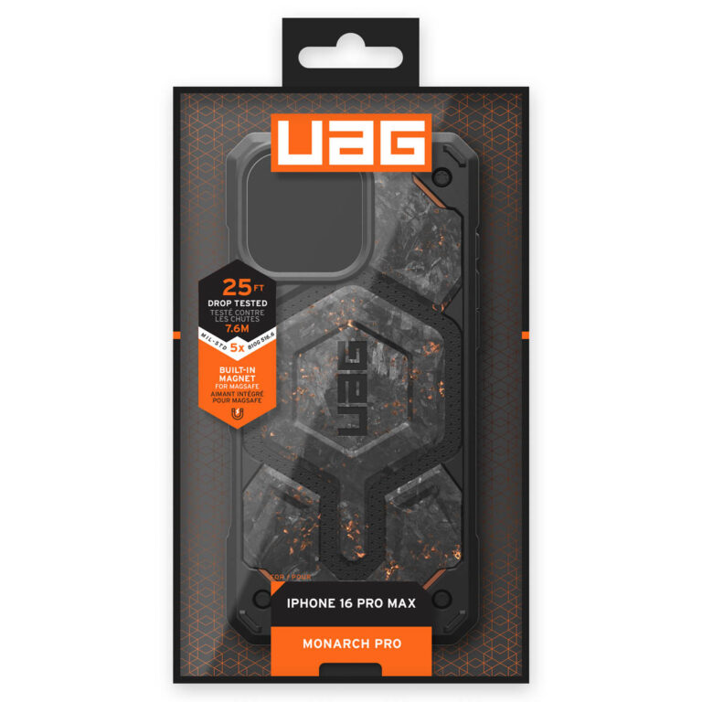 UAG Monarch Pro Backcover Apple iPhone 16 Pro Max - Forged Carbon - Afbeelding 2