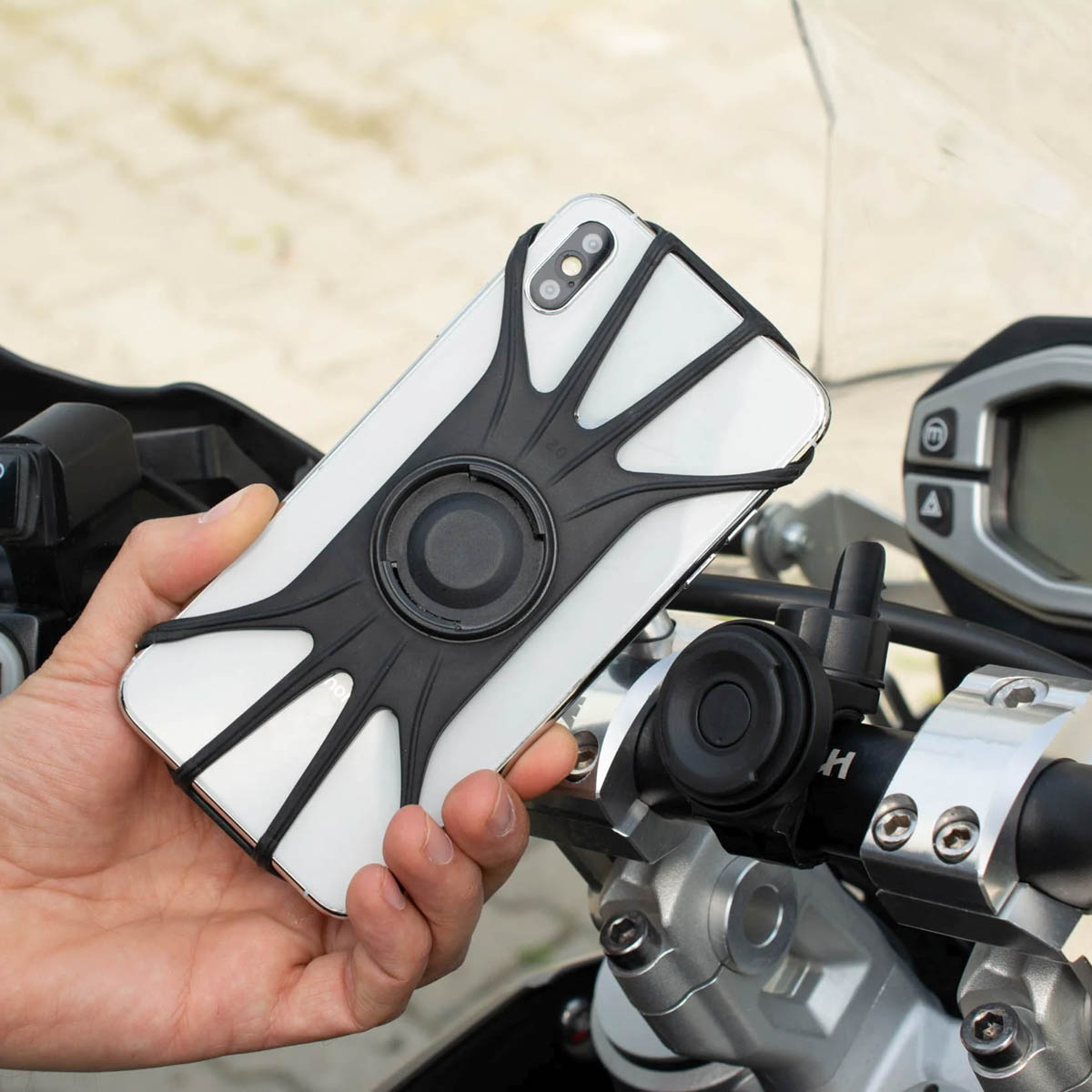 Fixed Bikee 2 - Telefoonhouder fiets - 360 graden draaibaar - Universeel - Zwart - Afbeelding 8