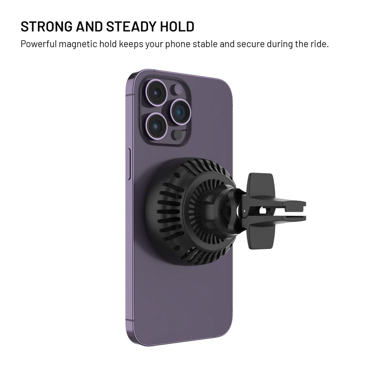 Fixed MagCool - telefoonhouder auto - Ventilatierooster - MagSafe - Draadloos opladen - Zwart - Afbeelding 5