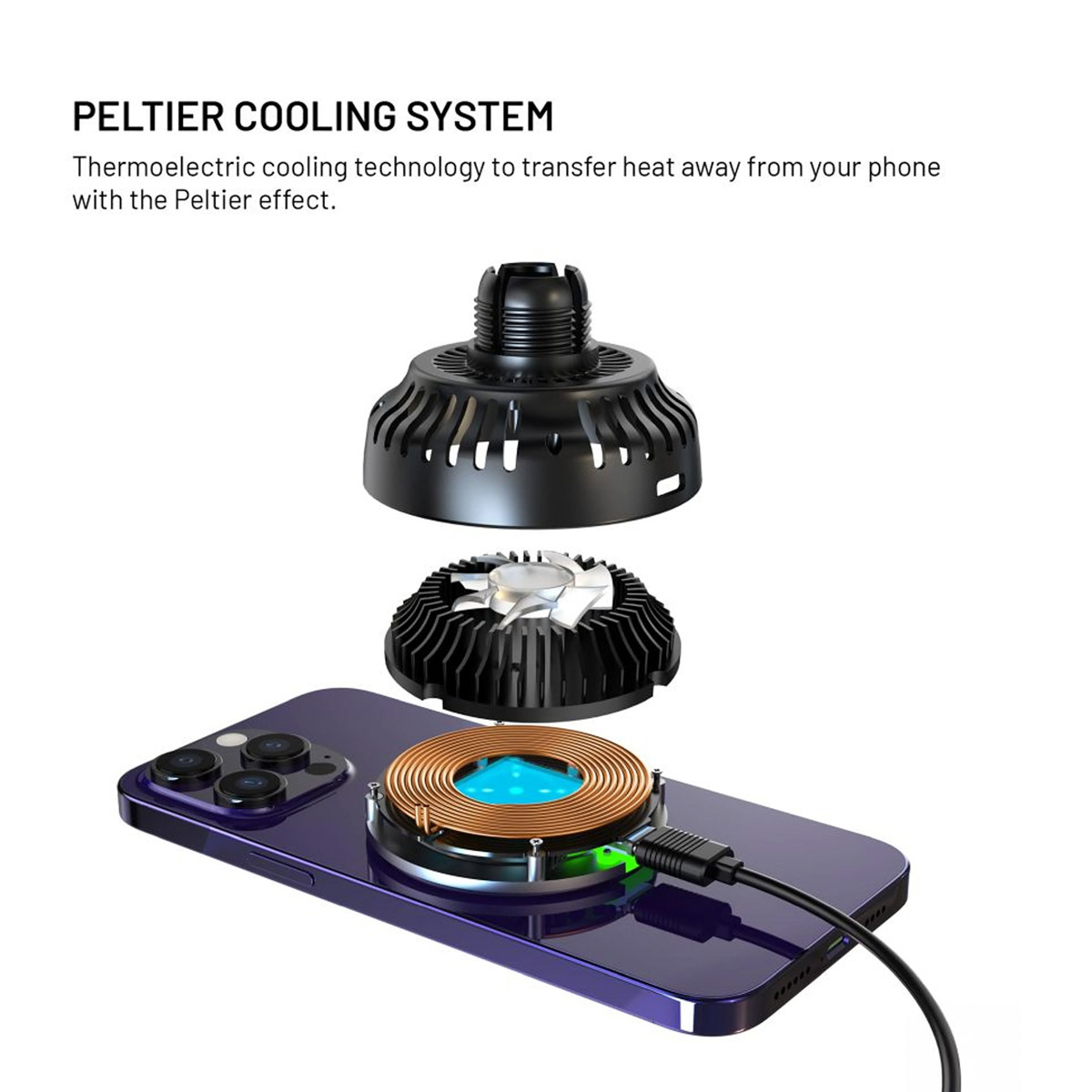 Fixed MagCool - telefoonhouder auto - Ventilatierooster - MagSafe - Draadloos opladen - Zwart - Afbeelding 7