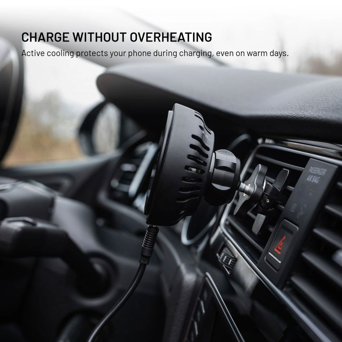 Fixed MagCool - telefoonhouder auto - Ventilatierooster - MagSafe - Draadloos opladen - Zwart - Afbeelding 9