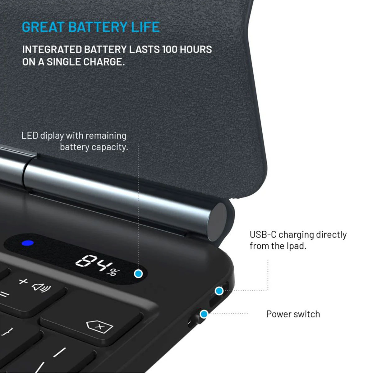 Fixed Typee QWERTY keyboard case iPad Pro 11 (2018-2022) / Air 4 (2020) / Air 5 (2022) / Air 11 inch (2025) M3 / (2024) M3 - Zwart - Afbeelding 3