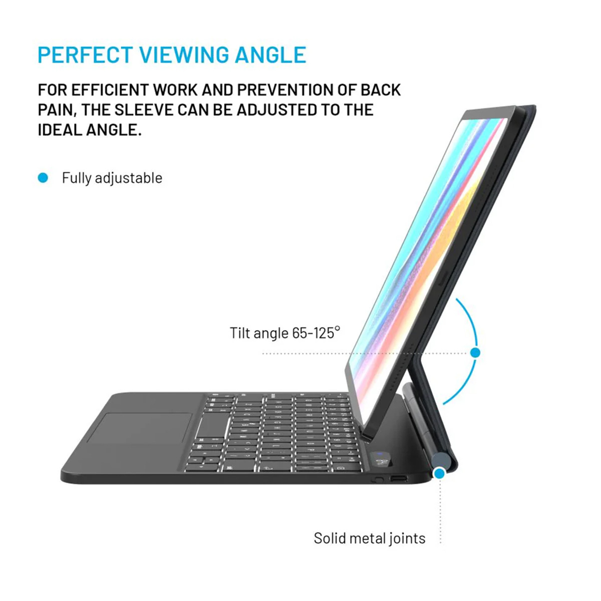 Fixed Typee QWERTY keyboard case iPad Pro 11 (2018-2022) / Air 4 (2020) / Air 5 (2022) / Air 11 inch (2025) M3 / (2024) M3 - Zwart - Afbeelding 4