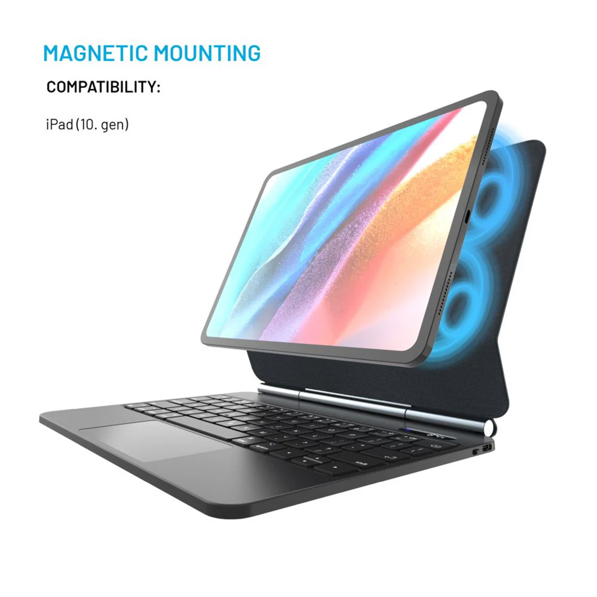 Fixed Typee QWERTY keyboard case Apple iPad 11 (2025) 11 inch A16 / iPad 10 (2022) 10.9 inch - Zwart - Afbeelding 5