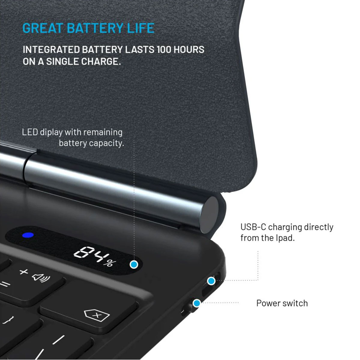 Fixed Typee QWERTY keyboard case Apple iPad 11 (2025) 11 inch A16 / iPad 10 (2022) 10.9 inch - Zwart - Afbeelding 3