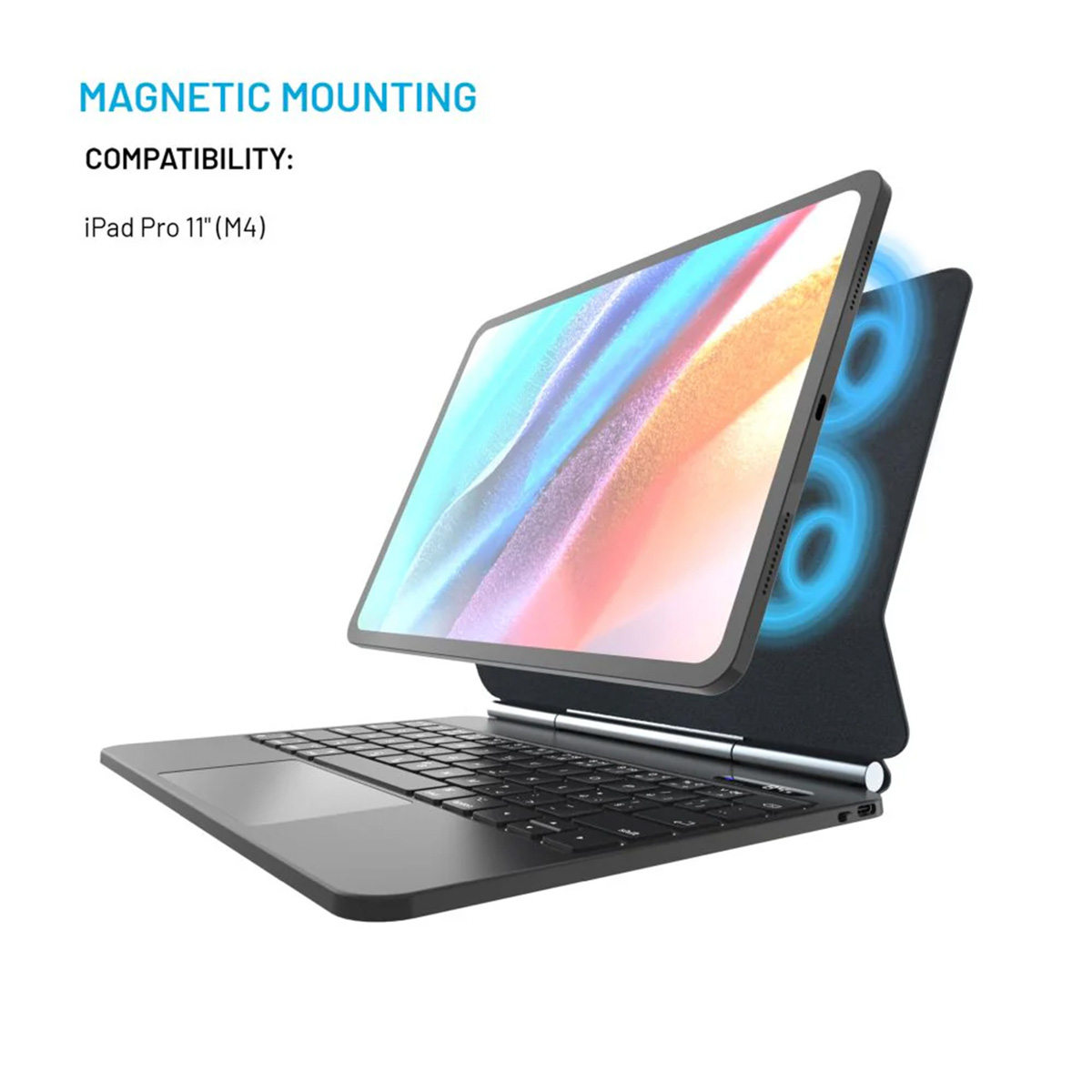 Fixed Typee QWERTY keyboard case iPad Pro 11 (2025) M5 / (2024) M4 - Zwart - Afbeelding 6