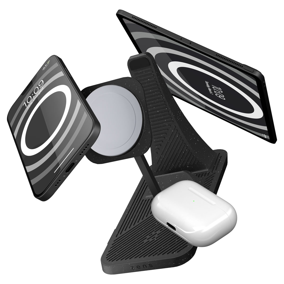 Zens Draadloos oplaadstation 3-in-1 Hoofdstation - Modular Serie - Gerecycled Plastic - Afbeelding 2