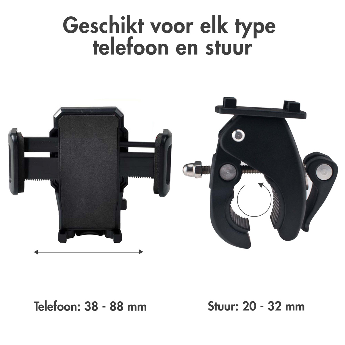 Accezz Telefoonhouder fiets - Verstelbaar - Universeel - Zwart - Afbeelding 5