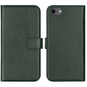 Selencia Echt Leren Bookcase Apple iPhone SE (2022 / 2020) / 8 / 7 / 6(s) - Groen