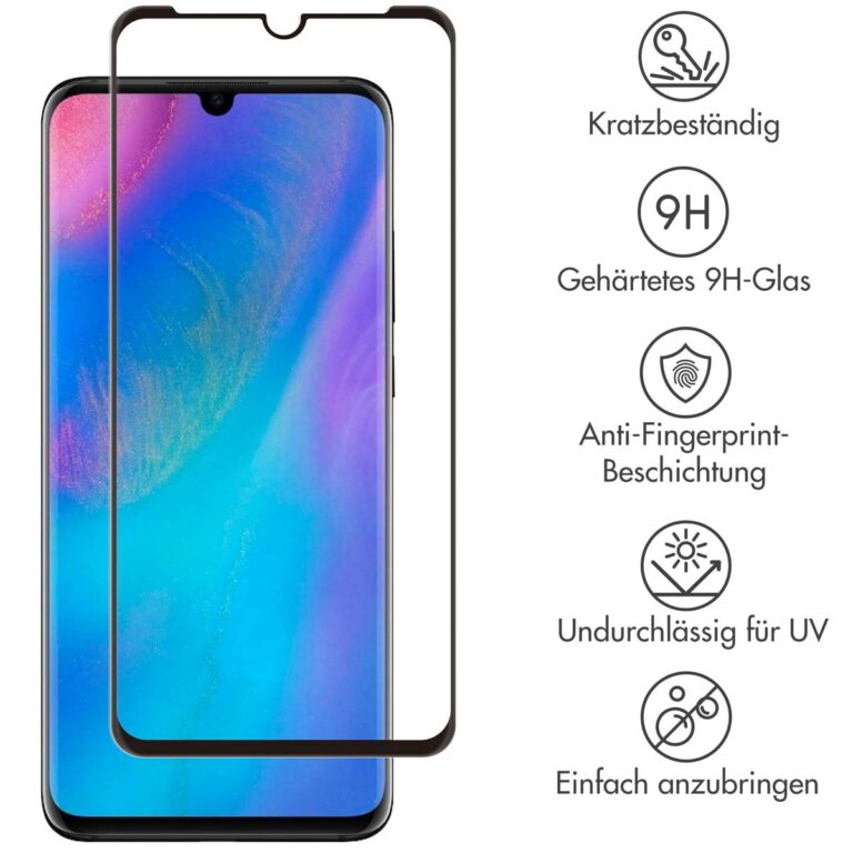 Selencia Gehard Glas Premium Screenprotector Huawei P30 Pro - Zwart - Afbeelding 4