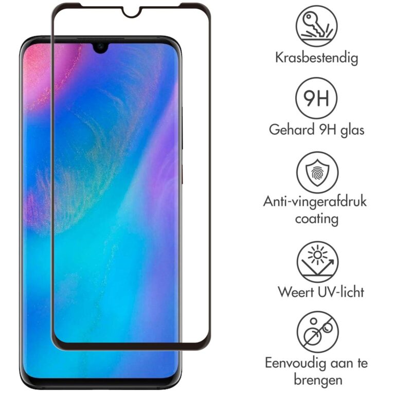 Selencia Gehard Glas Premium Screenprotector Huawei P30 Pro - Zwart - Afbeelding 2